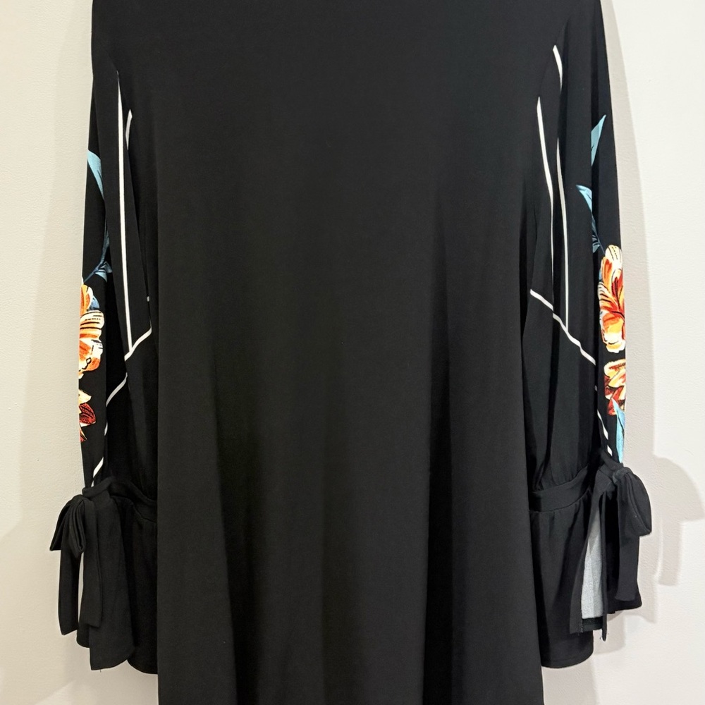 Alfani Black Dress with Orange Floral Design - Picture 8 of 9